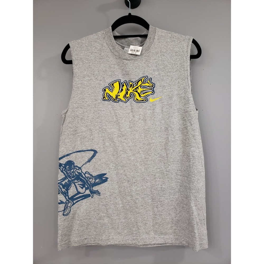 Vintage Nike Shirt Youth Large Y2k Basketball Graffiti Bubble Sleeveless Tank